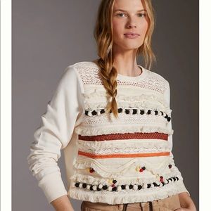 Anthropologie | Forever That Girl | Fringed Sweatshirt